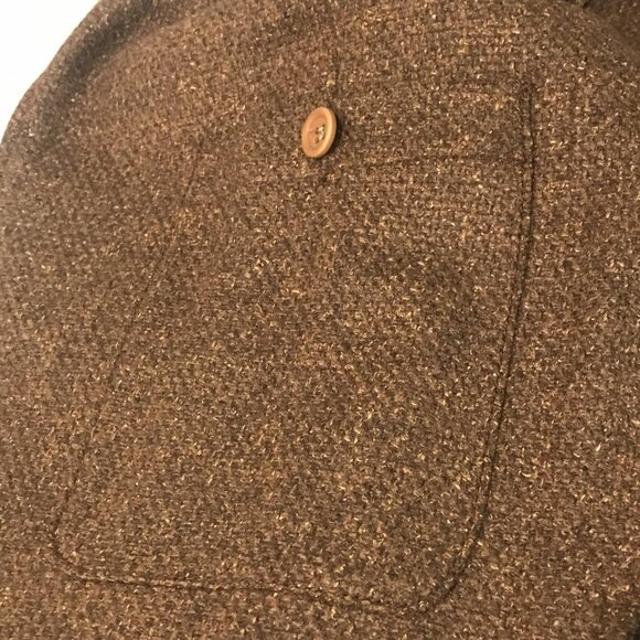 Bäumler Blazer Mens 44L Brown Tweed Wool Cashmere Silk Tallia Di Delfino Italy - Picture 10 of 14